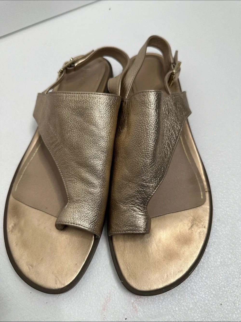Vionic Ella Womens Metallic Gold Leather Slingback Sandalst size 11